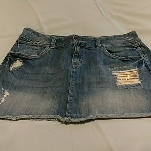 Cute denim mini skirt