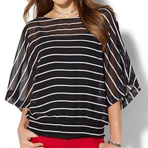Black and white stripped blouse
