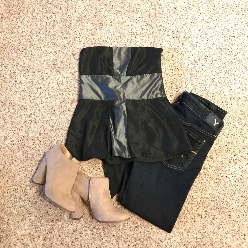 Zara Black and Silver Party Top