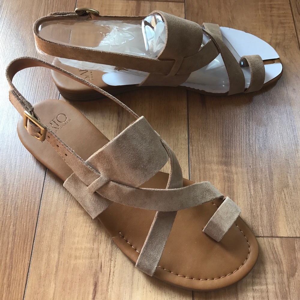 Franco Sarto Tan Suede Leather Sandal BNIB