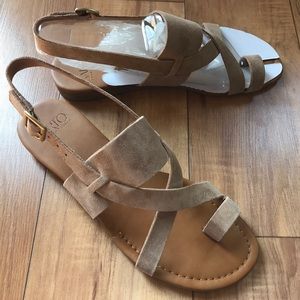 Franco Sarto Tan Suede Leather Sandal BNIB