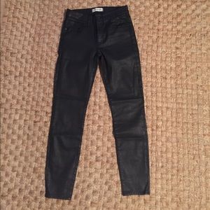 Black coated denim 9 inch high rise skinny skinny