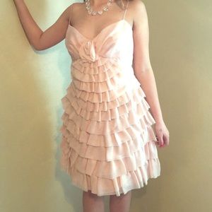 Betsey Johnson Size 8 Silk Ruffle Rose Dress NWOT