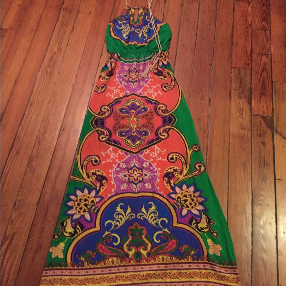 Multi-Color Halter Maxi
