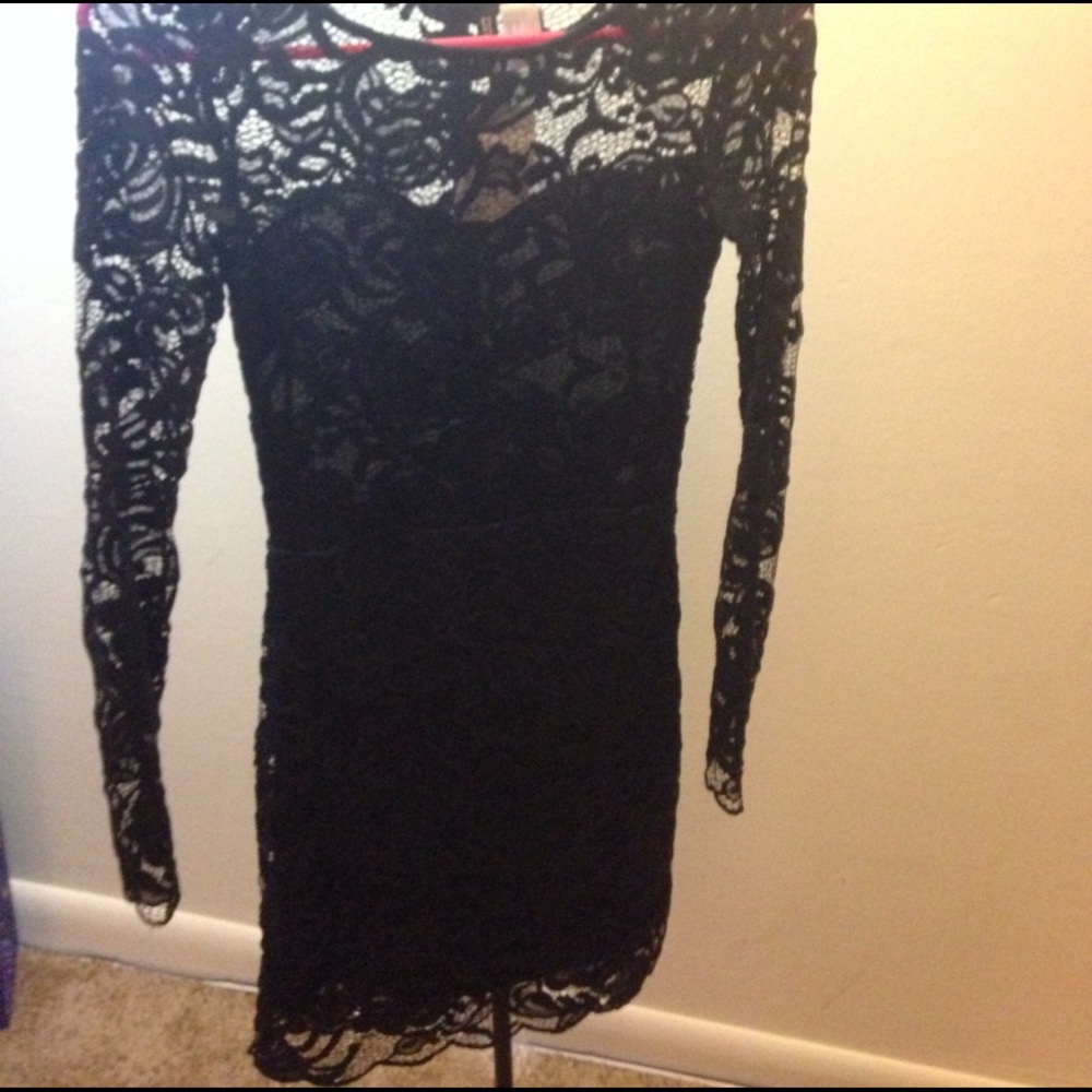 Lace Bodycon Dress with Lace Sleeves