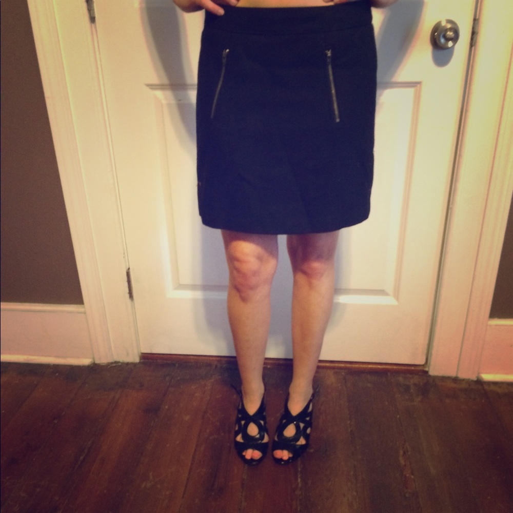 Wool zip pocket mini