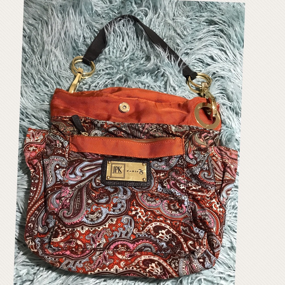 JPK Paris nylon shoulder bag with leather strap