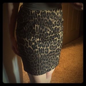Leopard print pencil skirt