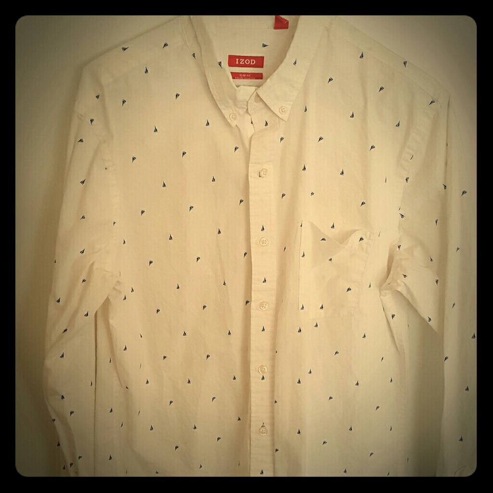 Long Sleeve White Pattern Shirt