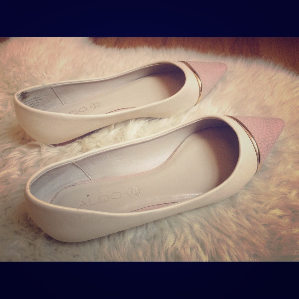 Jalanka Flats Bu Aldo Pink and Cream