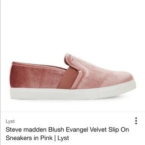 Steve Madden Pink Velvet slip ons