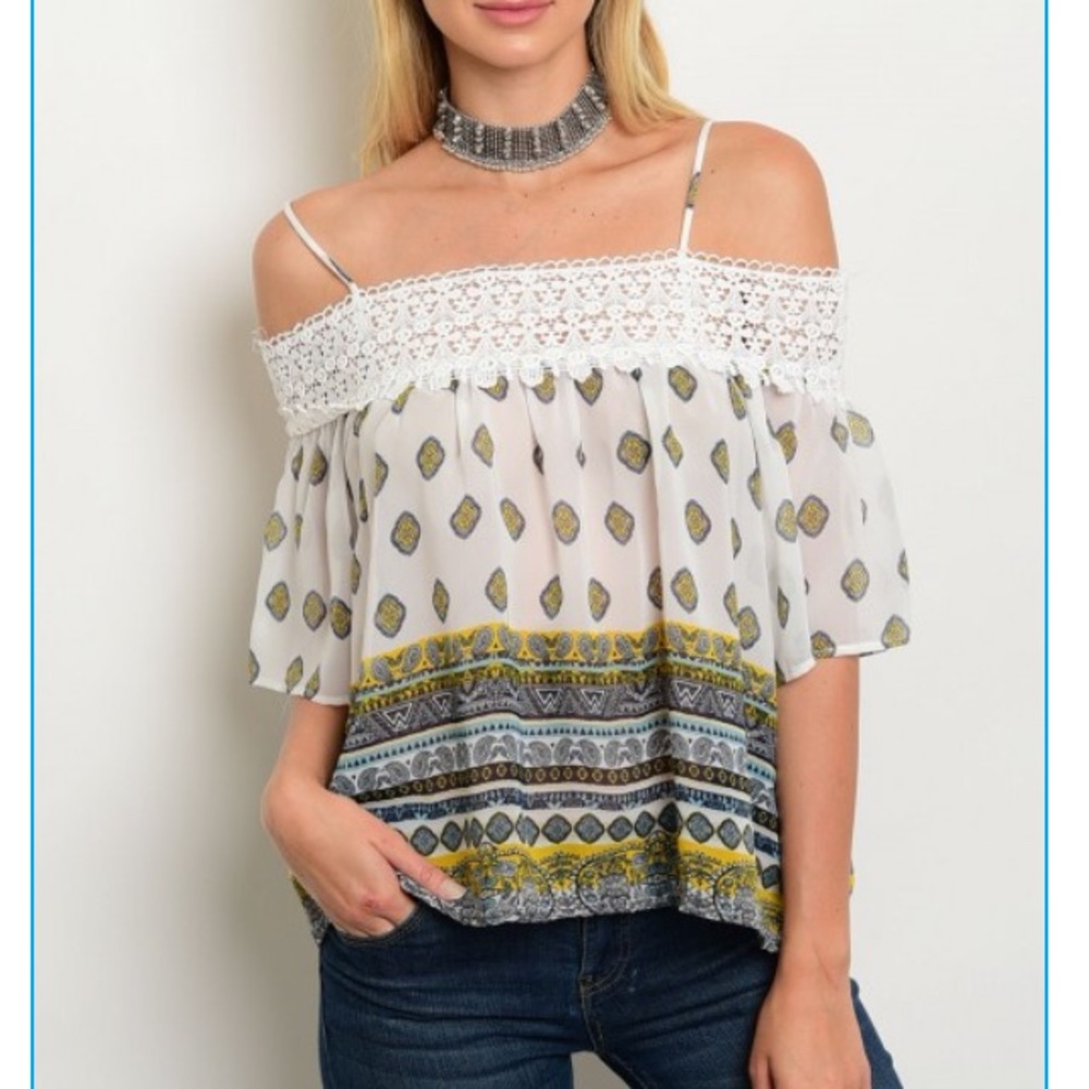 Spring Cold Shoulder & Crochet Top - Picture 8 of 8