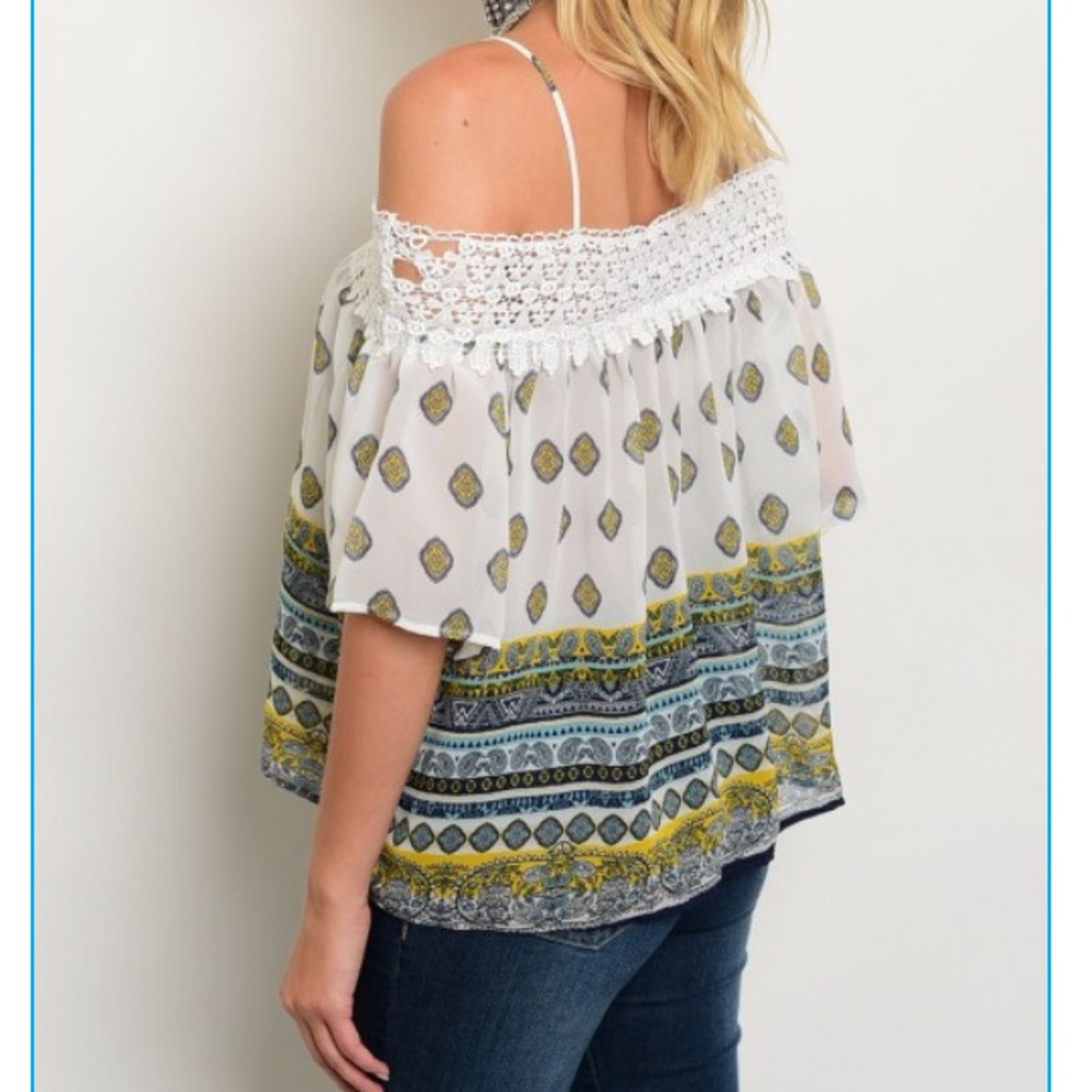 Spring Cold Shoulder & Crochet Top - Picture 2 of 8