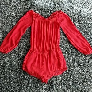 Tangerine long sleeve romper