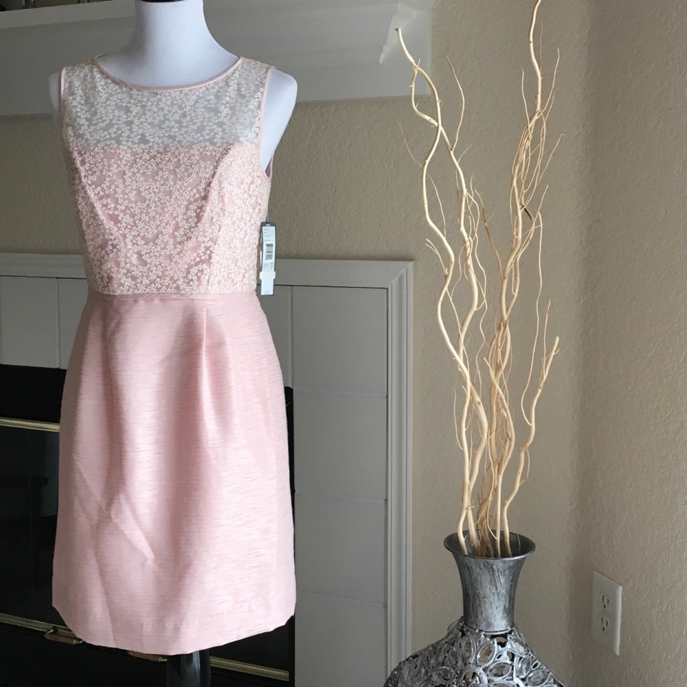 Tahari pink cocktail dress NWT
