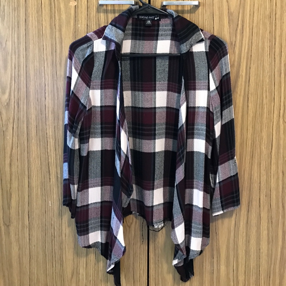 Maroon and black flannel