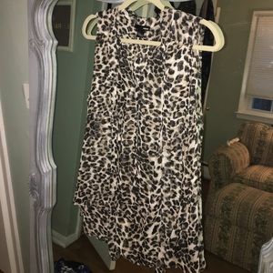 Aqua Leopard Flowy Top with Neck Tie