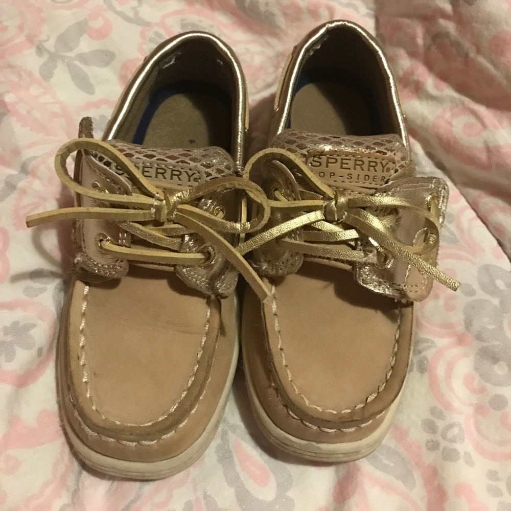 KIDS Gold Sperry Shoes