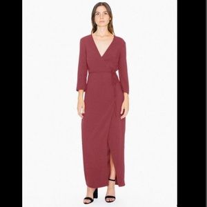 NWT American Apparel Juilliard Crepe Wrap Dress S