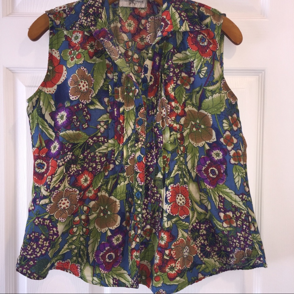 Lemon grass sleeveless blouse