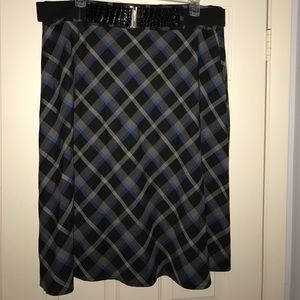 Plaid mid length skirt