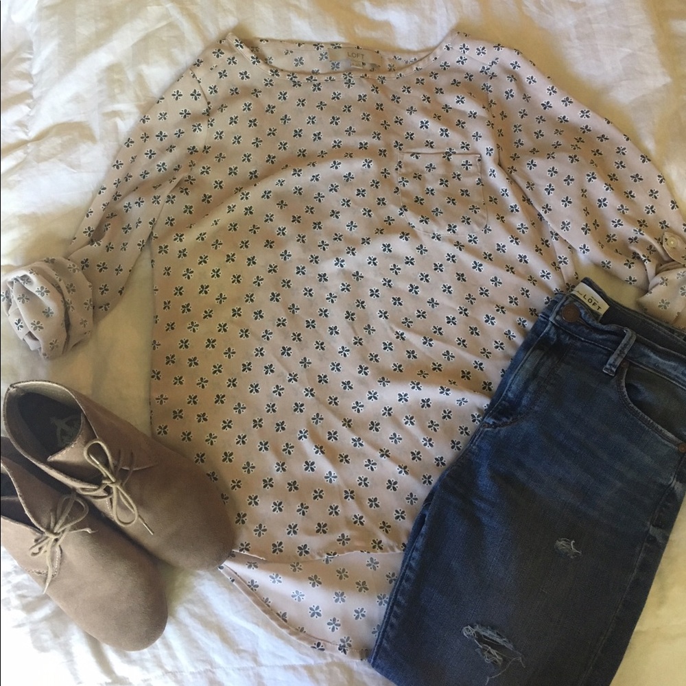 LOFT printed blouse, XS