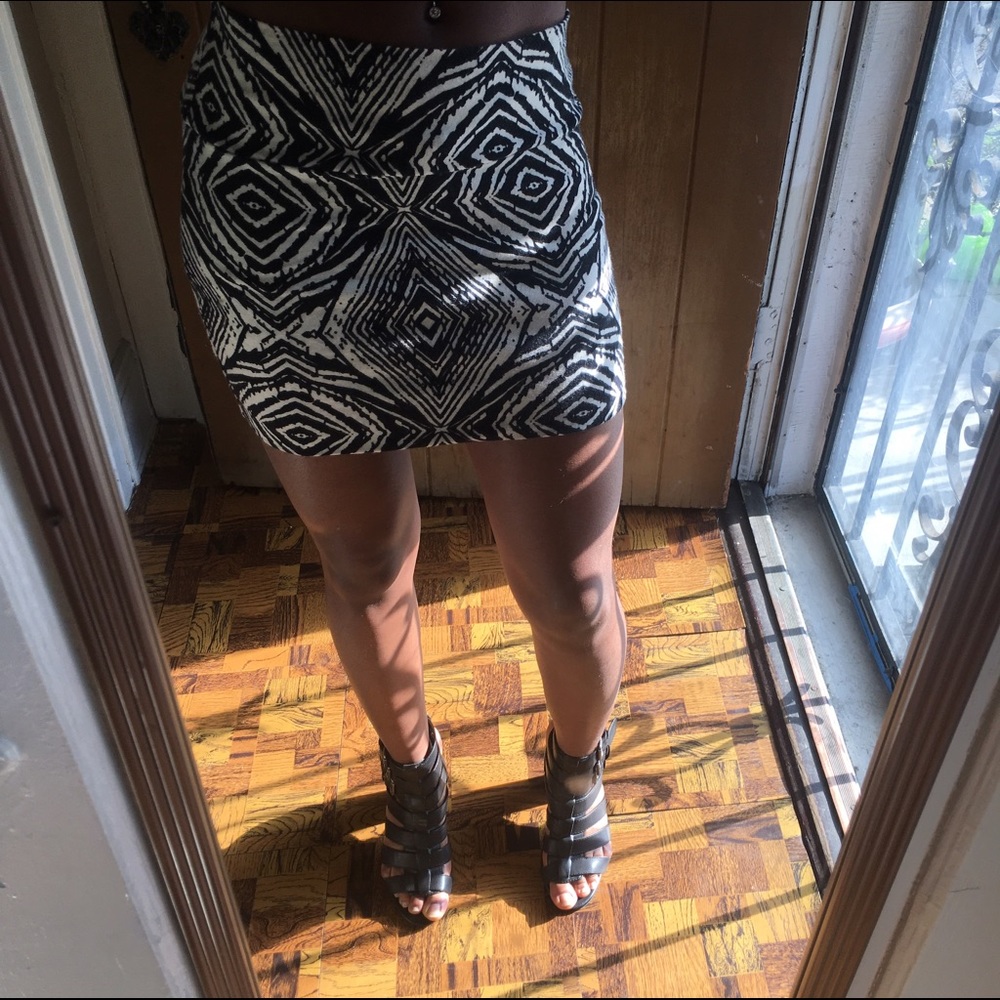 Aztec Bodycon Mini Skirt