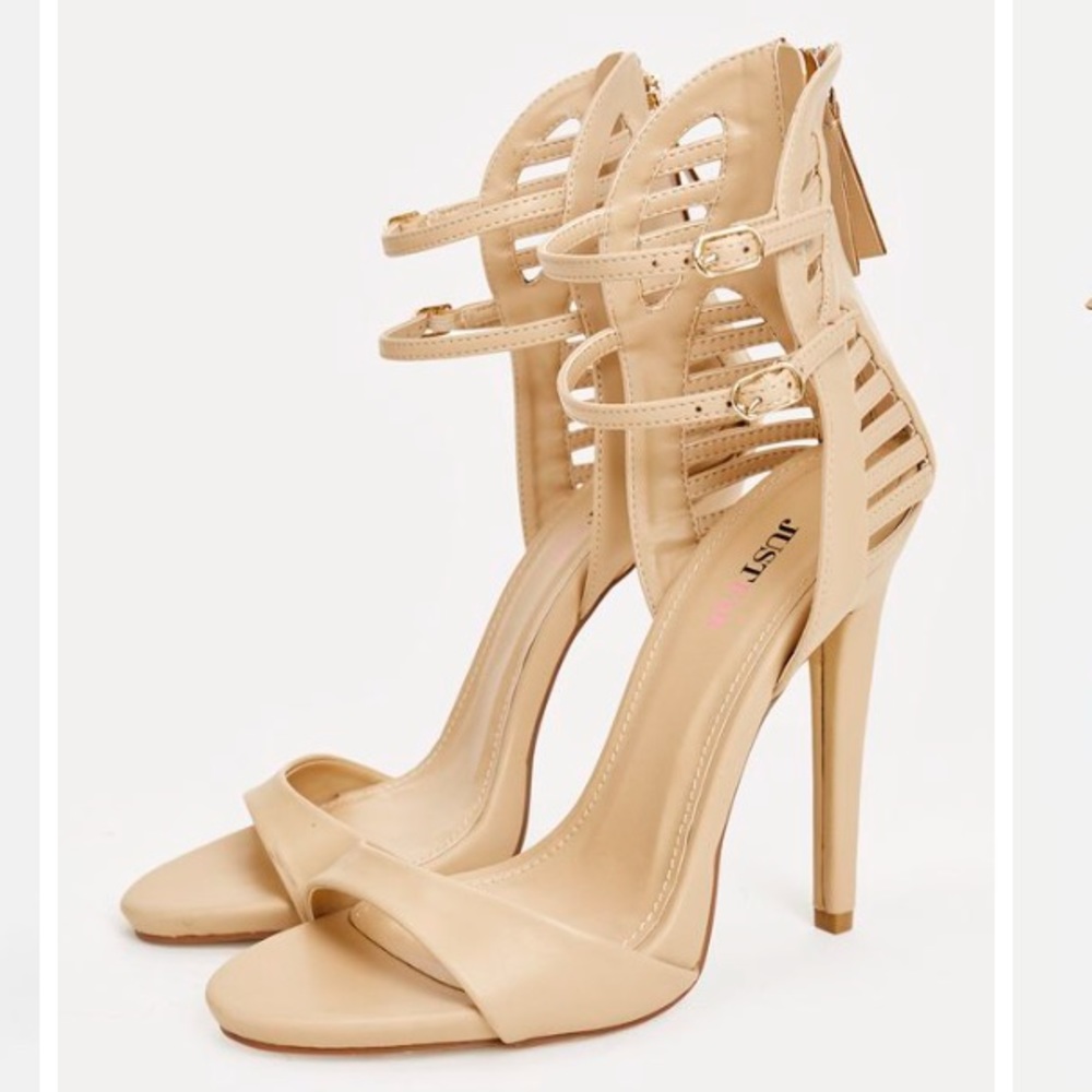 Nude sandal heels