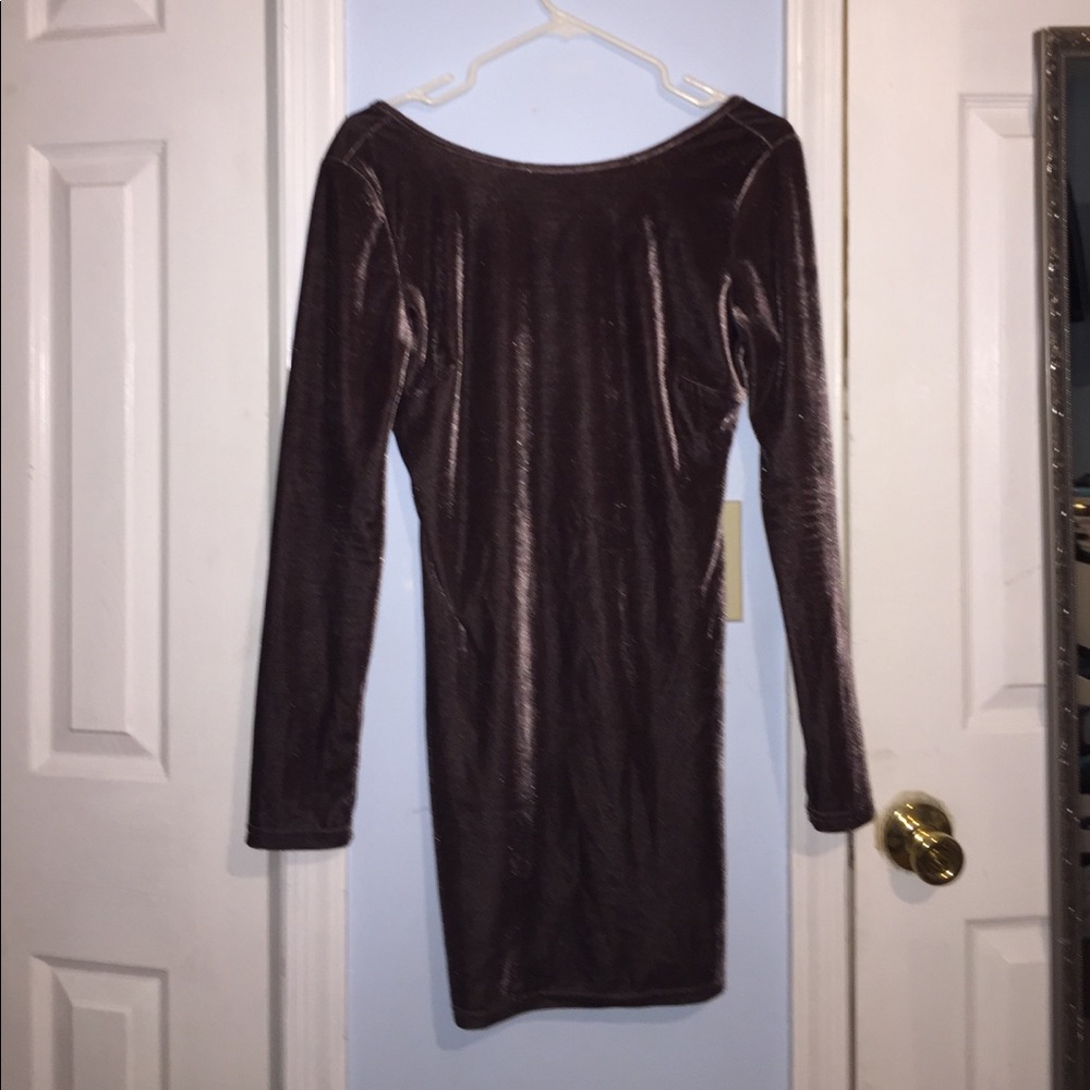 Windsor Velvet Brown Long Sleeve Dress