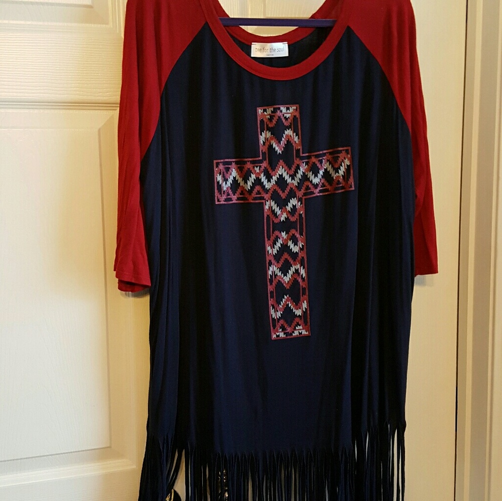 Tee for the Soul,  t-shirt, Size 3X, blue and red
