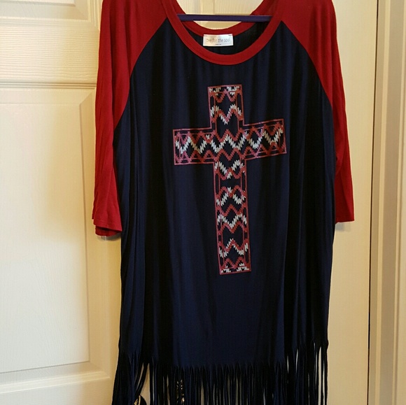 Tee for the Soul,  t-shirt, Size 3X, blue and red - Picture 1 of 4
