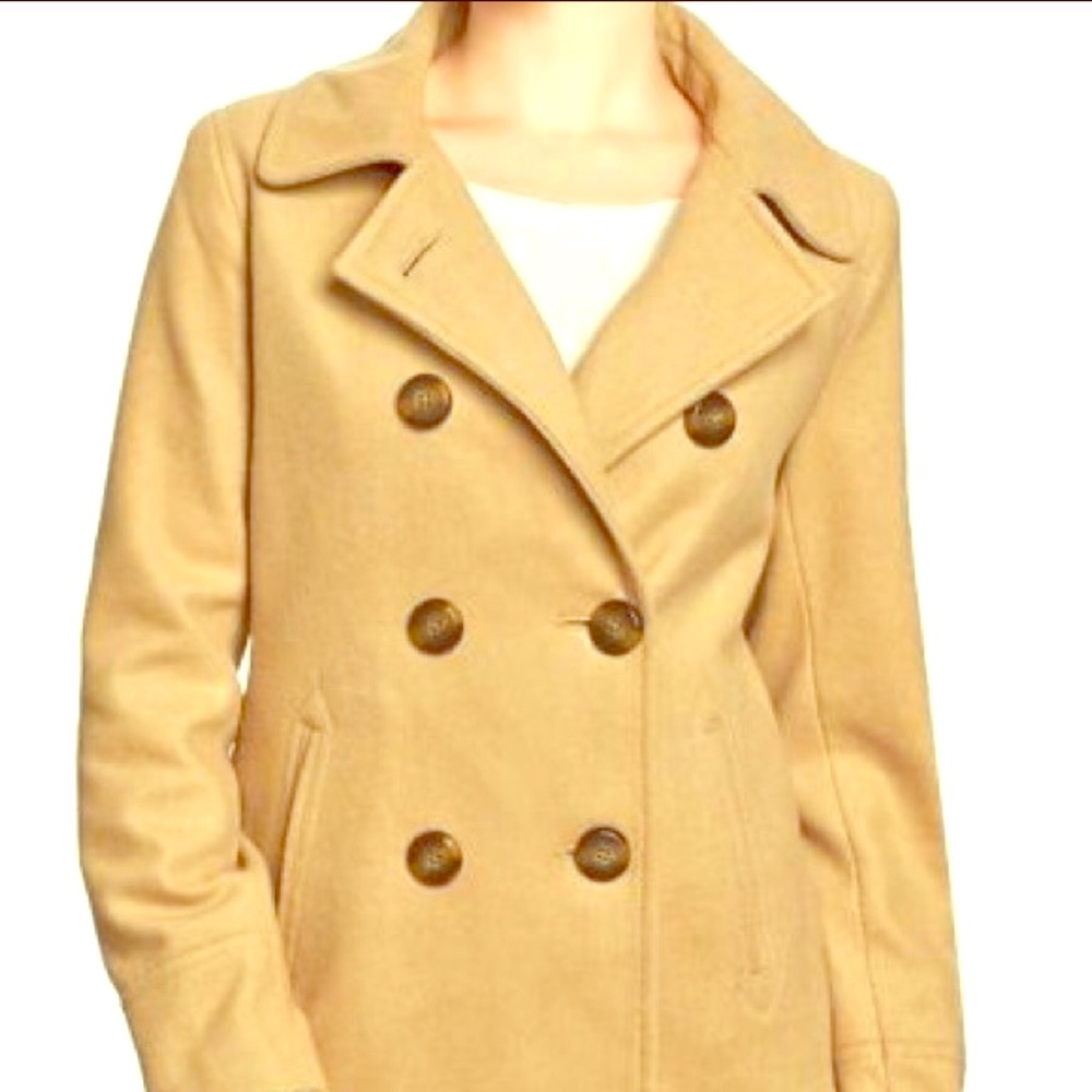 Brand New Old Navy Beige Wool Peacoat
