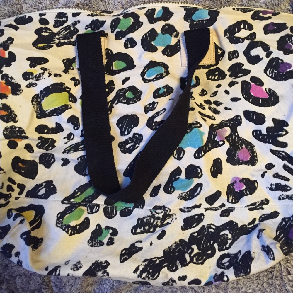 Colorful cheetah print tote bag