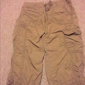 Tan colored Gap capris