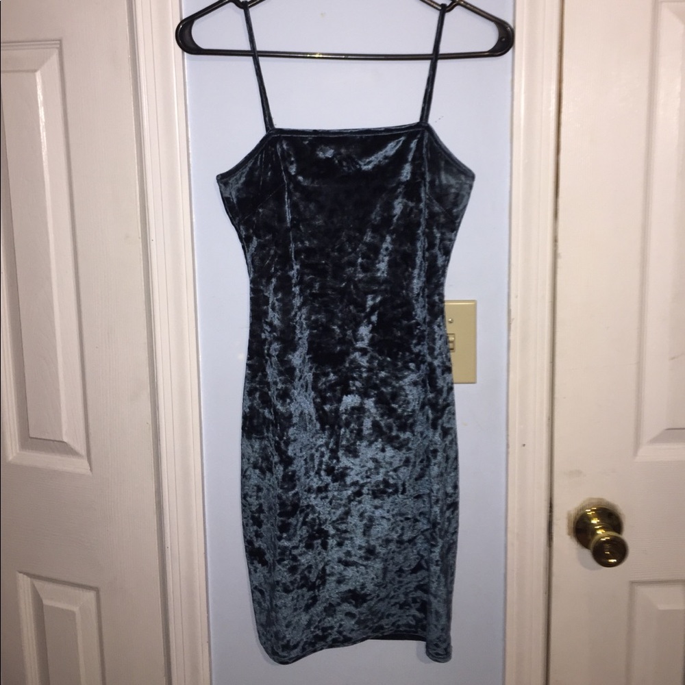 Windsor Velvet Deep Teal Mini Dress