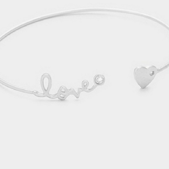 Cubic Zirconia Love cuff bracelet - Picture 1 of 1