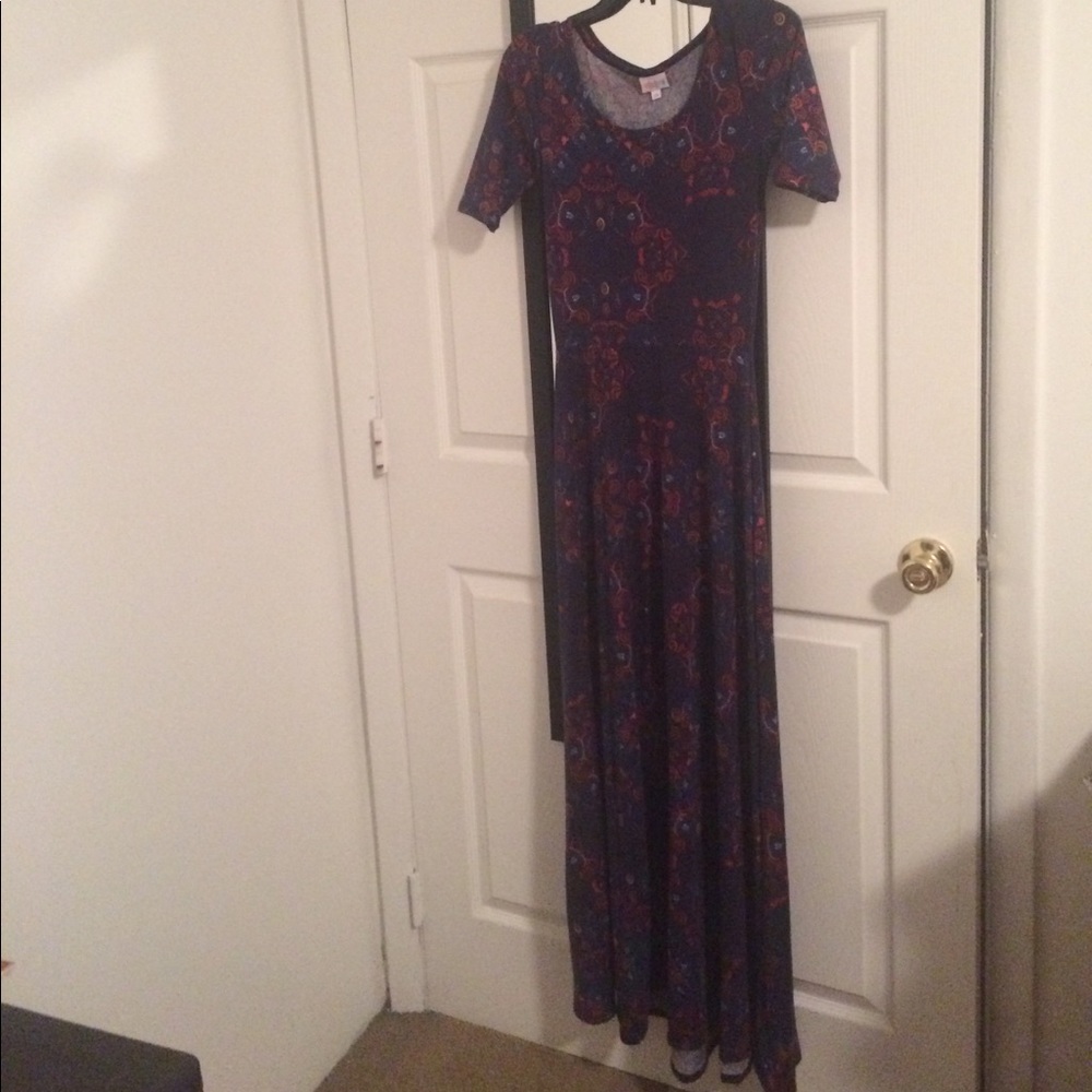 LulaRoe Red and Blue Ana Maxi Dress - XS