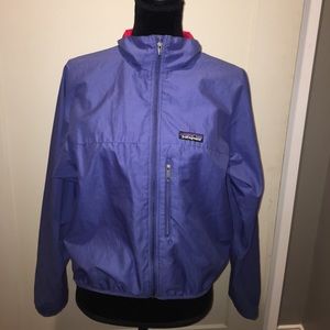 Blue Patagonia raincoat