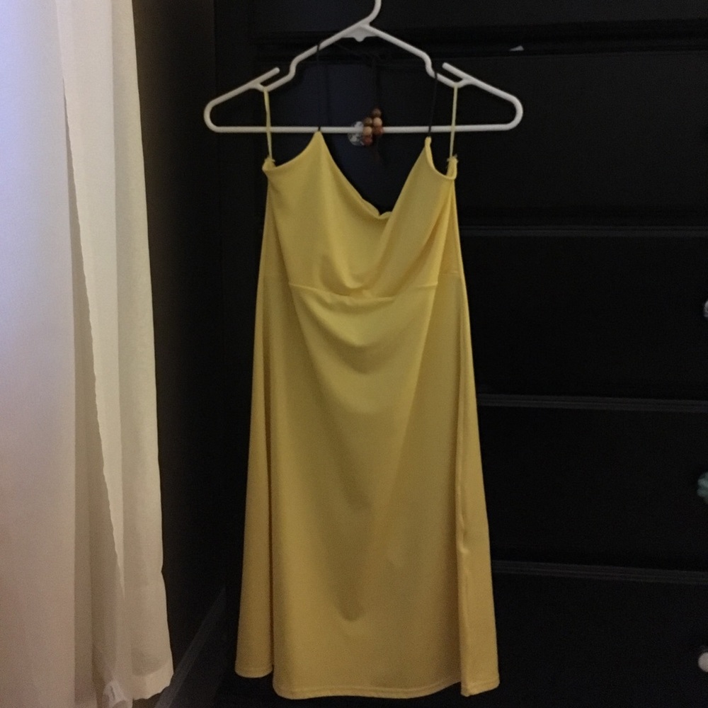 Yellow halter sundress