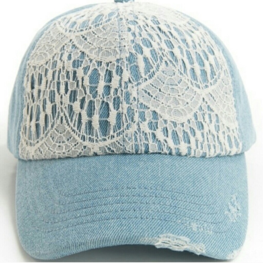 🔥NEW ARRIVAL! Denim & Lace Baseball ⚾️ Cap