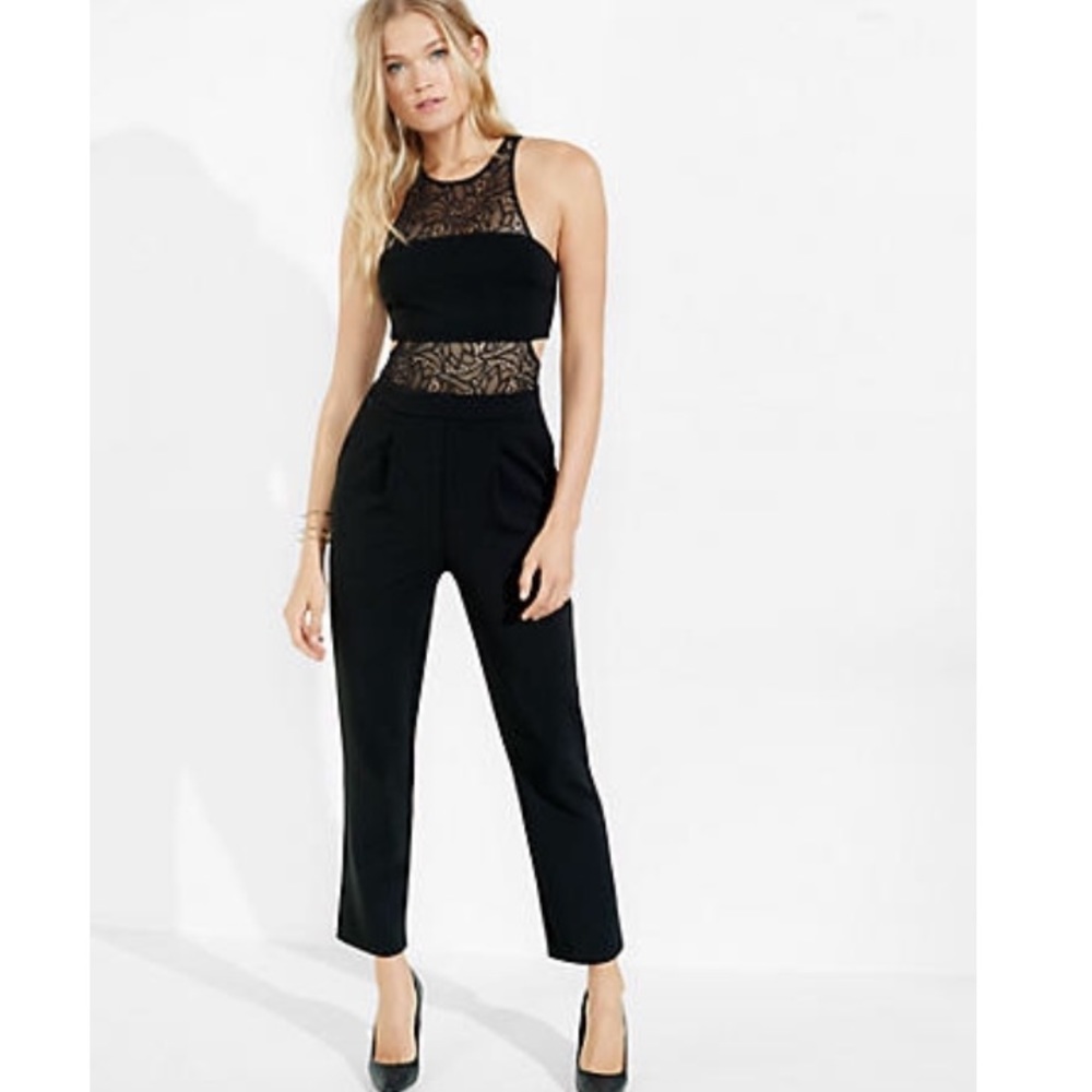 Express Lace Inset Jumpsuit