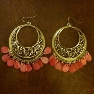 Coral Hoop Earrings