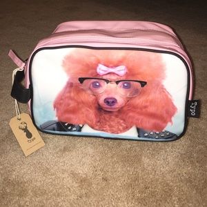 NWT Pink Cosmetic Bag Dual Zipper Compartments