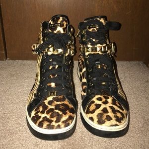Michael Kors cheetah print high top sneakers