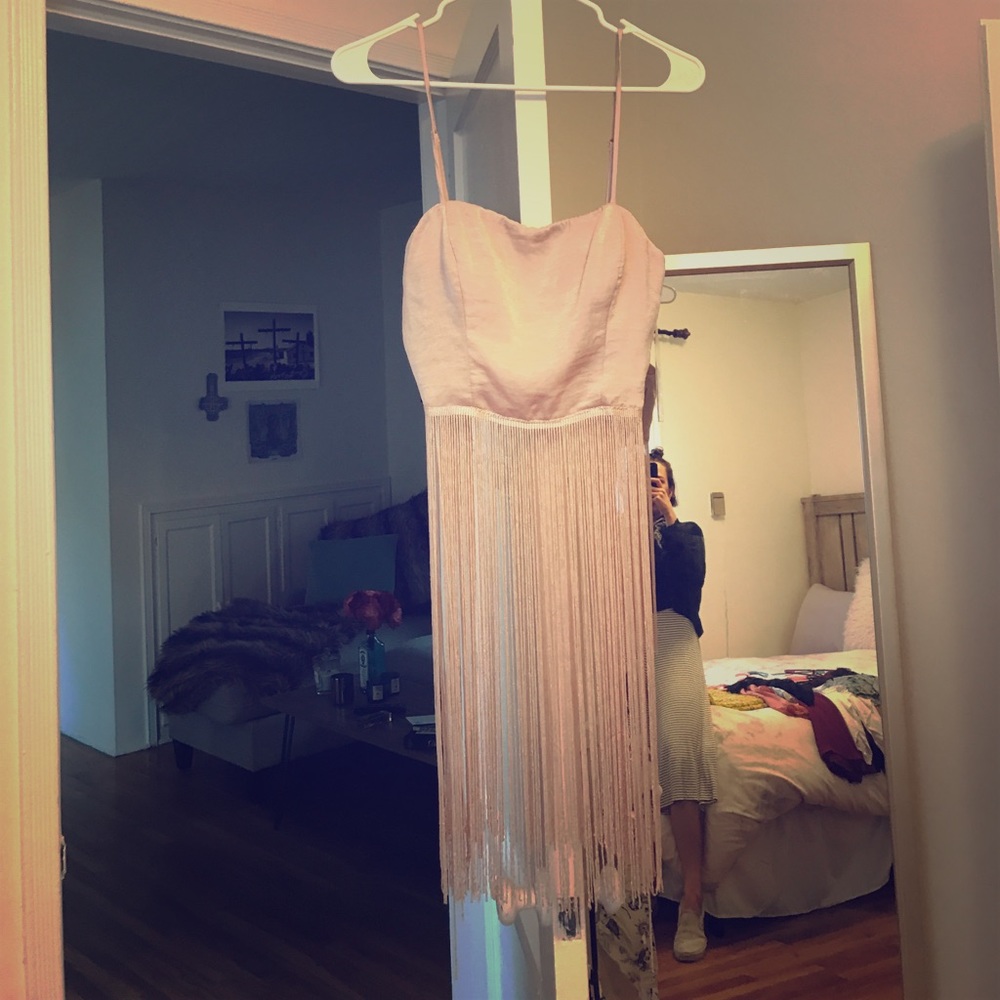 Nasty Gal long fringe crop top