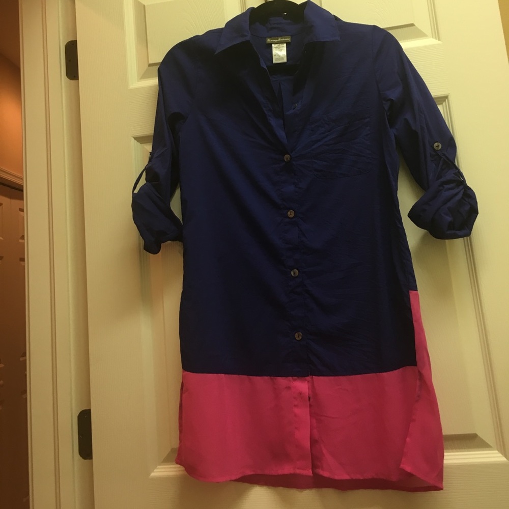 Tommy bahama button up. Pink chiffon bottom