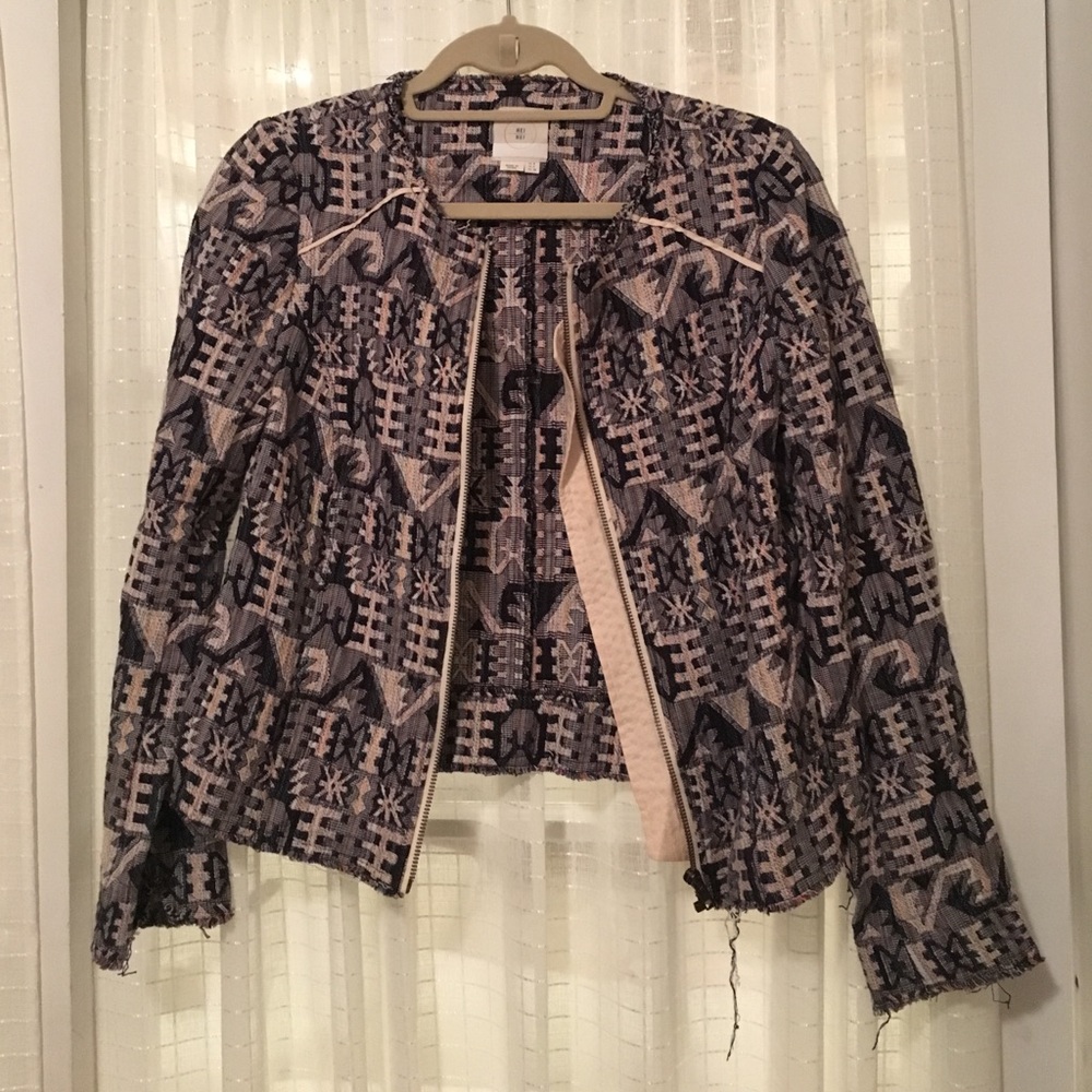 Anthropologie Patterned Zip-Up Jacket