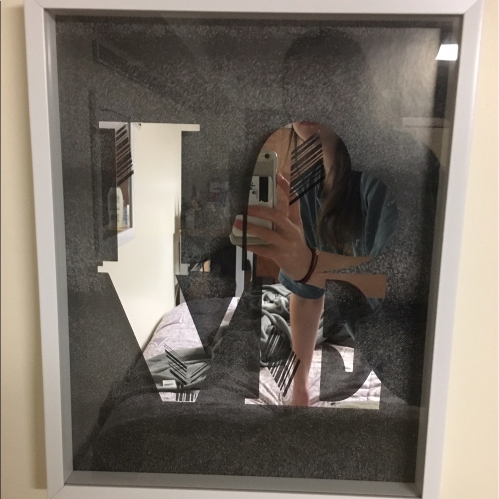 LOVE mirrored frame