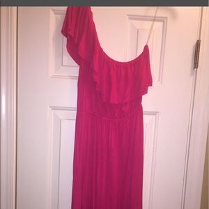 Pink One Shoulder Dress!