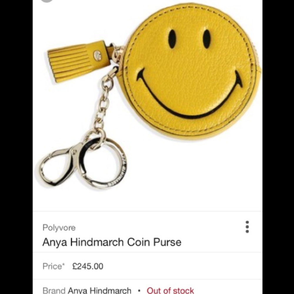 SOLD Smiley Face Coin Purse (Anya Hindmarch*)